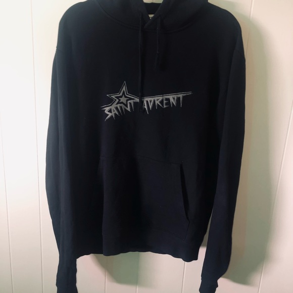 Saint Laurent Mens Star Logo Hoodie - Picture 2 of 7